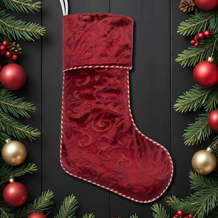 Large Intricate Quilting Style Christmas Stockings