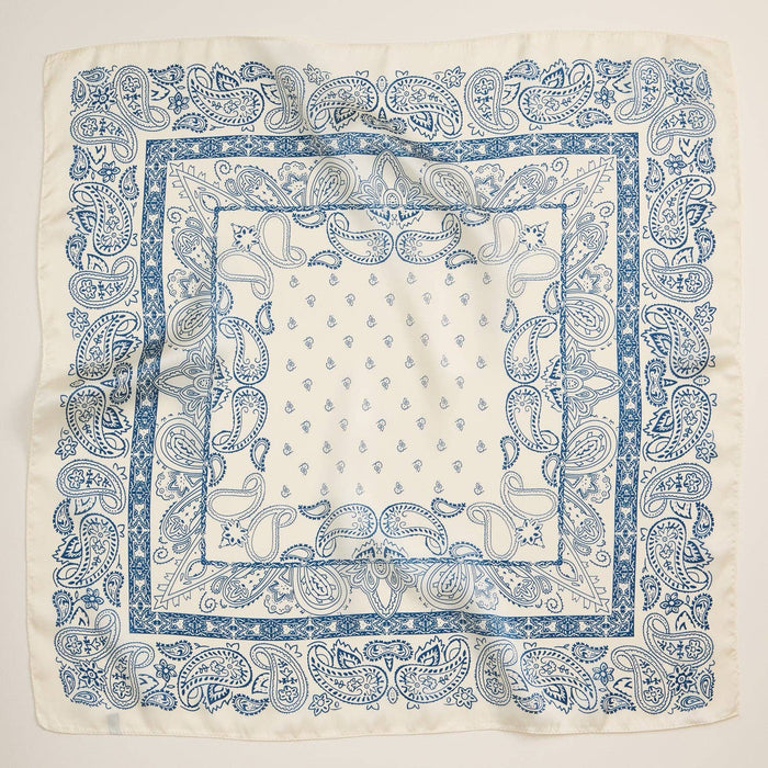 Silk Texture Paisley Bandana Square Scarf for Men & Women