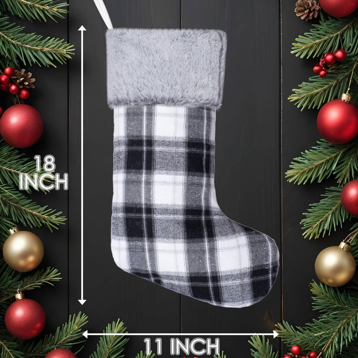 Contemporary Check Christmas Stockings