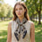 Floral Border Speckled Panel Square Scarf