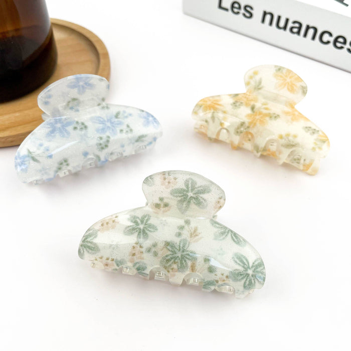 Spring Flower Half Circle Hair Clip