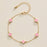 Gold Clover Charm Bracelet with Enamel Accents