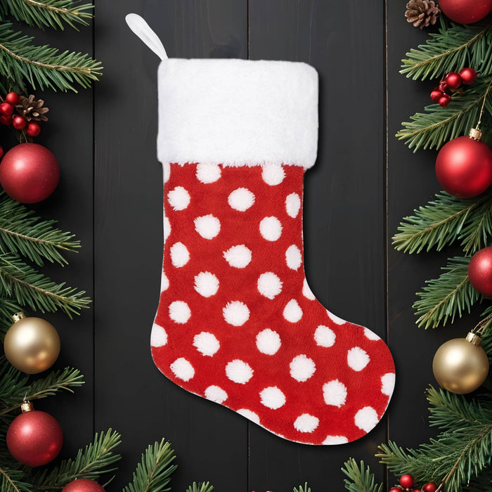 Classic Polka Dot & Striped Knit Christmas Stockings