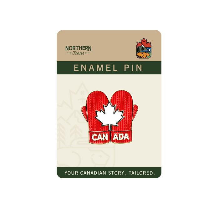 Canadian Red Mittens Enamel Pin – Maple Leaf Winter Souvenir Gift Lapel Pins
