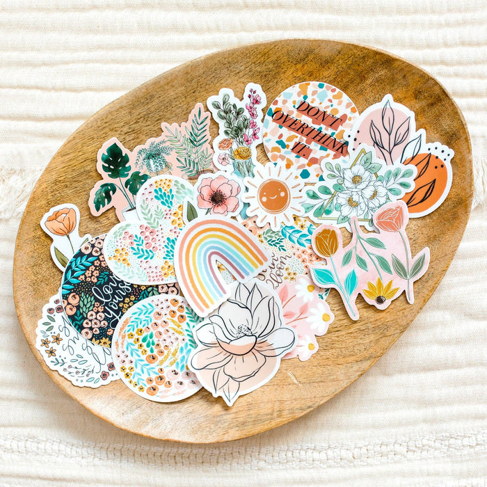 Floral Heart Sticker, 3x3in