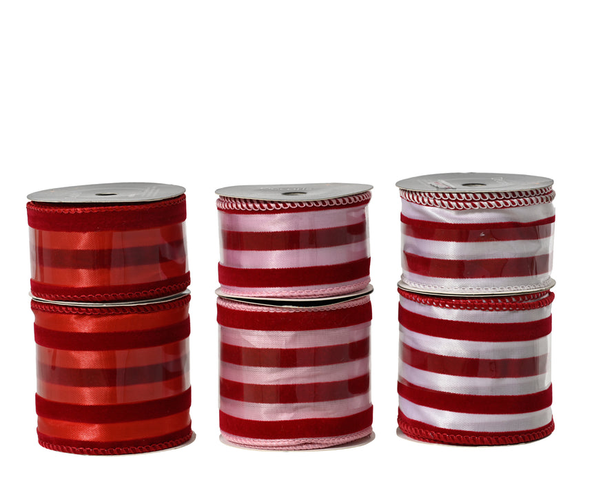Ribbon Red 2 Tone - Red/Pink - Red/White Wide & Narrow