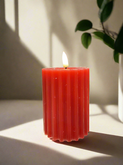 Candle LED Christmas Red/Warm White 12 cm