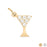 18K Gold PVD Stainless Steel CZ Martini Glass Charm