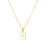 Mio Queena - Square Initial 18K Gold-plated Stainless Steel Necklace: Golden T (including chain)