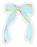 Clear Blue Bow Sticker, 2.14x2.8in.