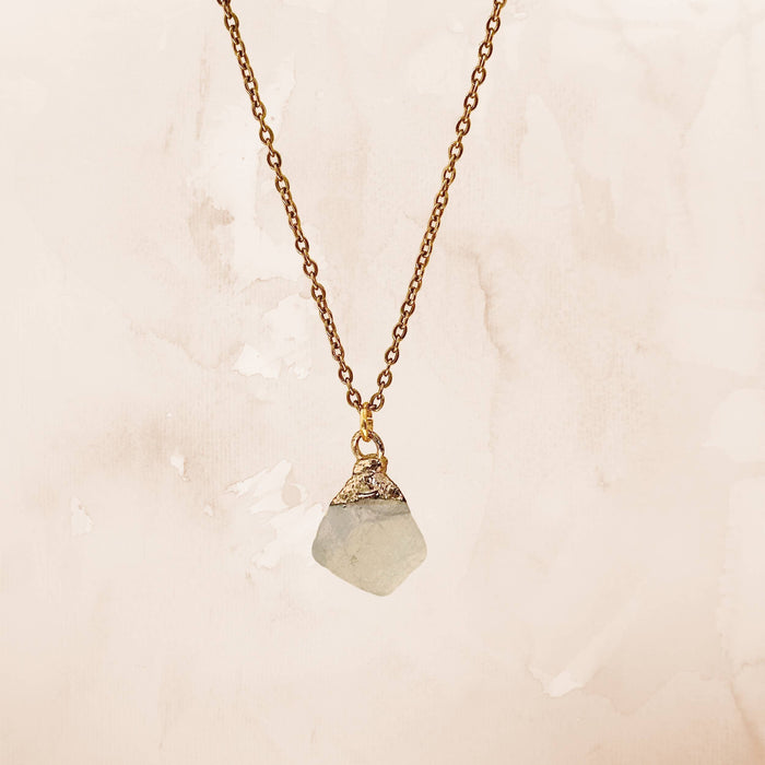 Raw Crystal Necklace - Stainless Steel Spiritual Gift