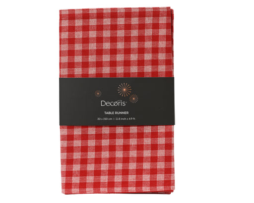 Tablerunner Red/White Check