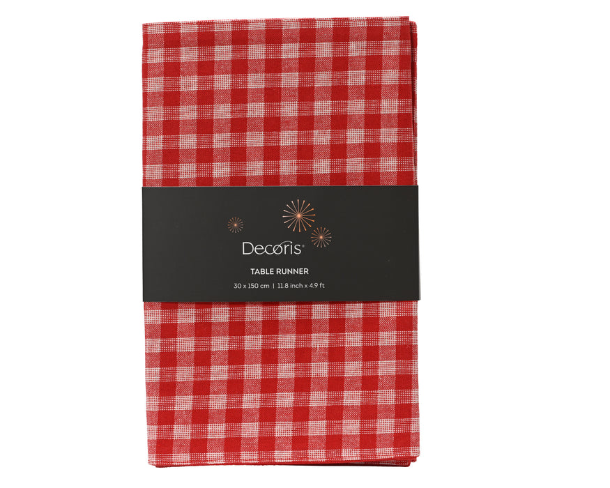 Tablerunner Red/White Check