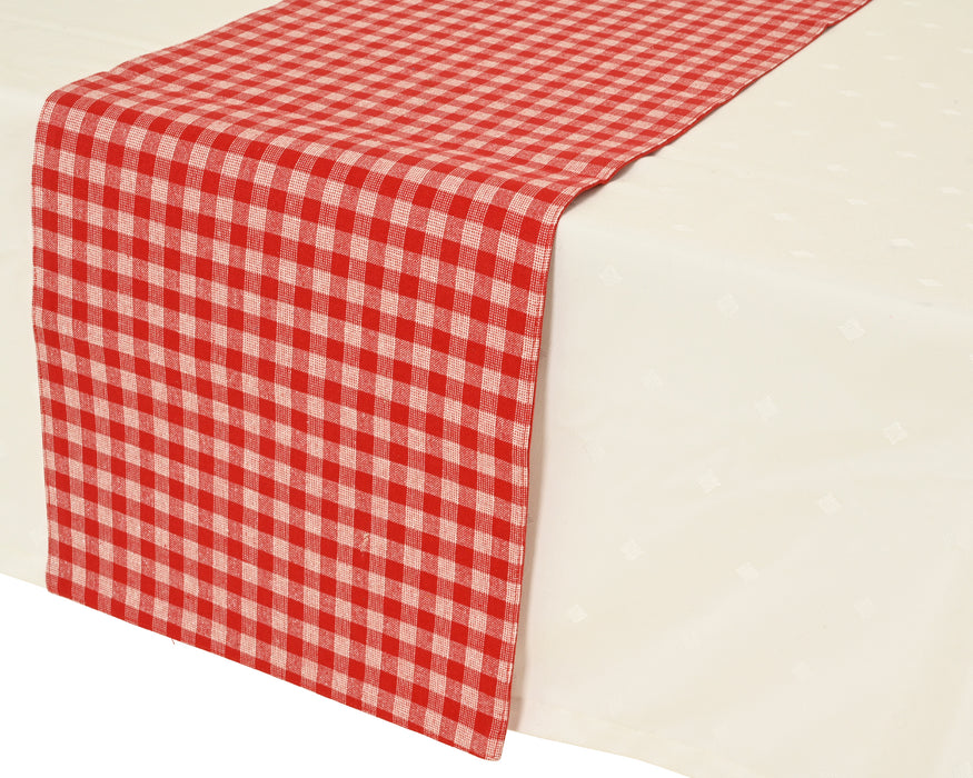 Tablerunner Red/White Check