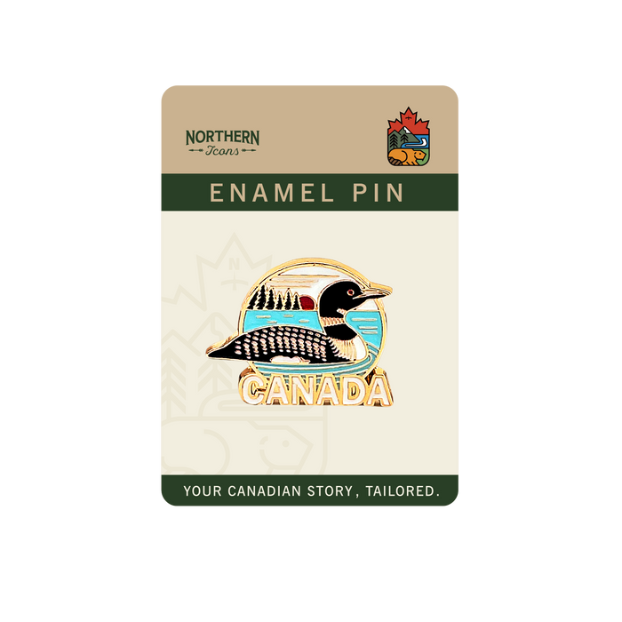 Please Leave Me a Loon" Enamel Pin – Funny Canada Wildlife Lapel Pins
