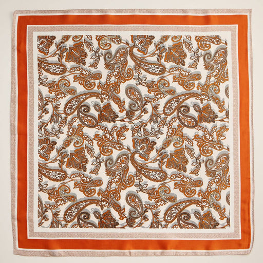 Retro Paisley Silk-Feel Square Scarf for Timeless Look