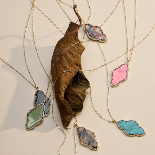 Iridescent Cloud-Shaped Pendant Necklace