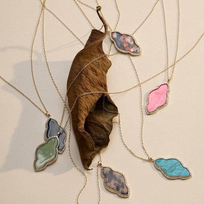 Iridescent Cloud-Shaped Pendant Necklace