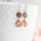 Peach Glass Earrings | Modern Earrings | Dusty Plum Teardrop