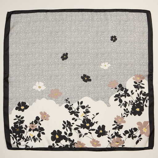 Minimalist Floral Silk Texture Square Scarf for Chic Styling