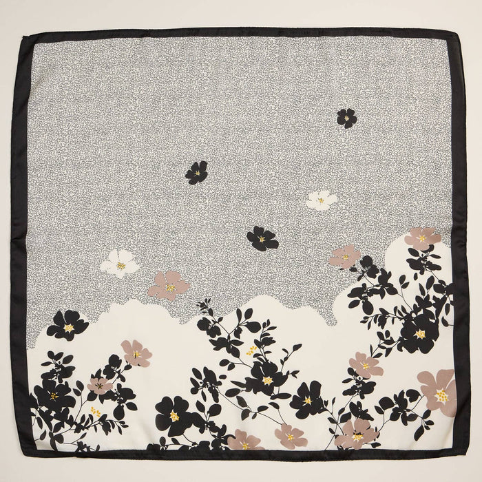 Minimalist Floral Silk Texture Square Scarf for Chic Styling