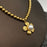 Inlaid Pearl Flower Charm 18K Gold Plated SS Necklace - FGS