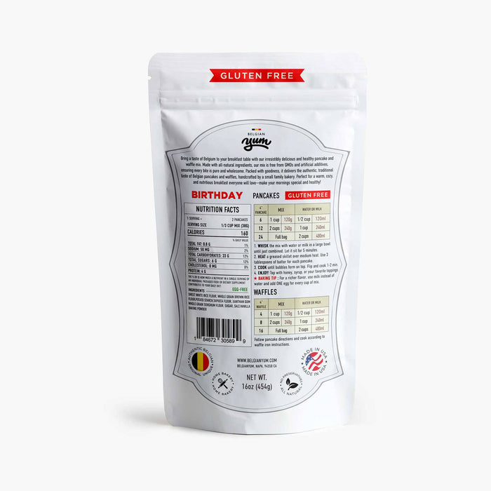 Belgian Pancake-Waffle Breakfast Mix–Birthday-GLUTEN FREE