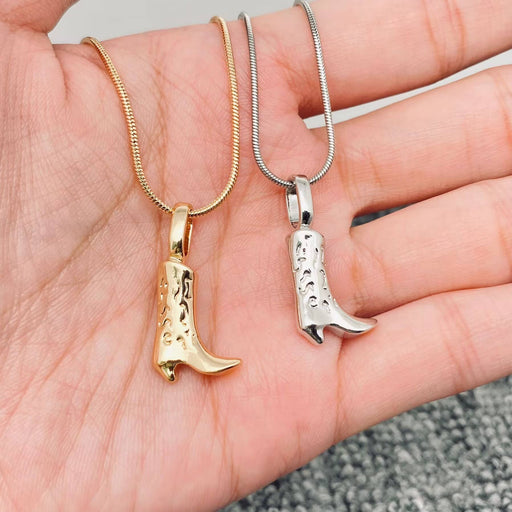 WJ - Western cowgirl Boots Charm Pendant Necklace