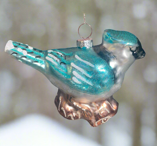 Orn. Bluebird Glass 4.5"