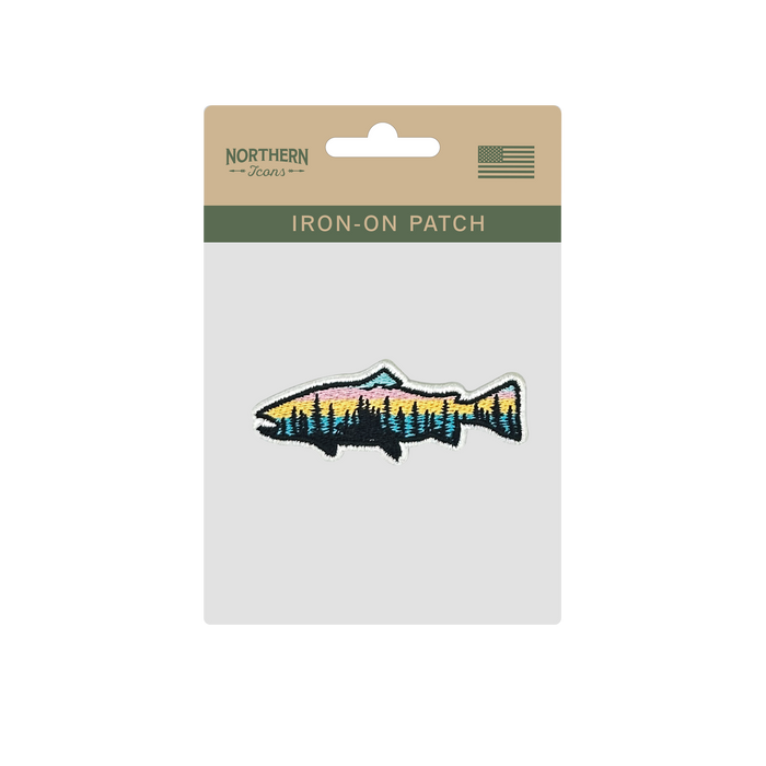 Scenic Trout Iron On Embroidery Patch