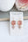 Art Deco Earrings | Square Jewel with Glass Leaf Drop