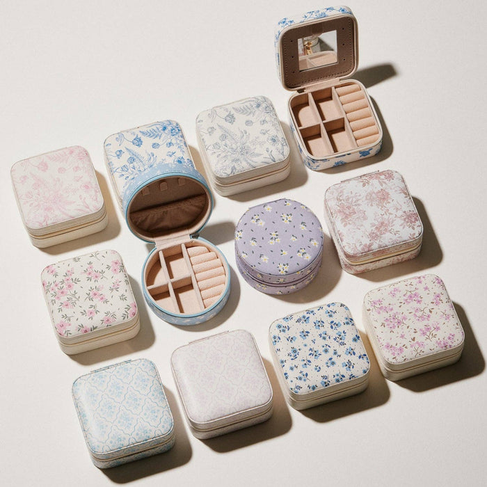 Faux Leather Novelty Print Travel Jewelry Box