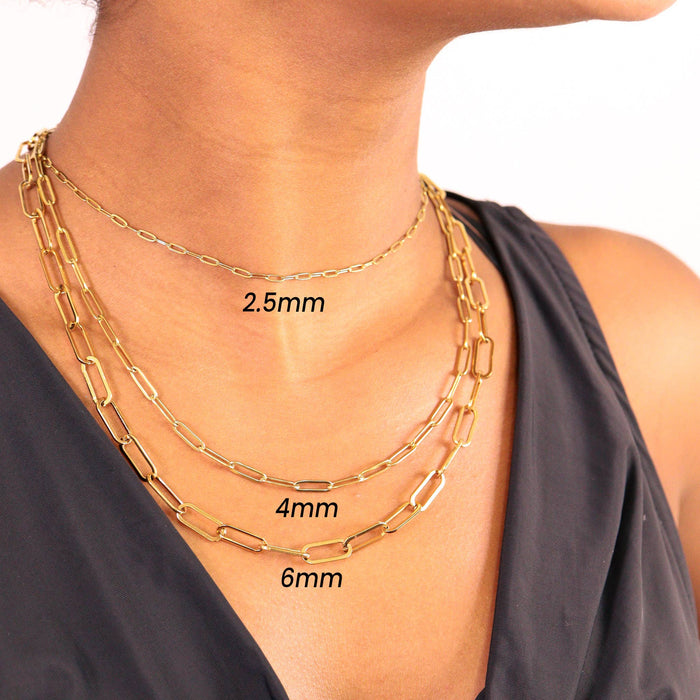 18K Gold Paperclip Chain Necklace