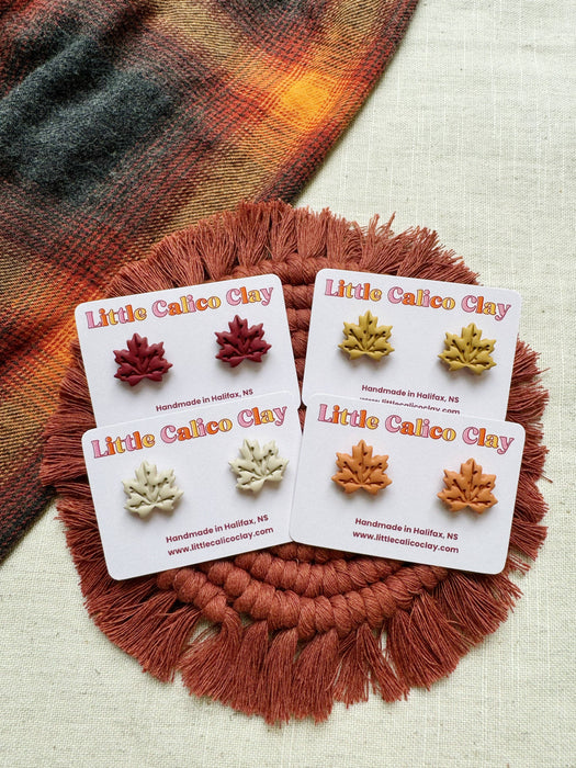 Leaf Studs | Polymer Clay Earrings 