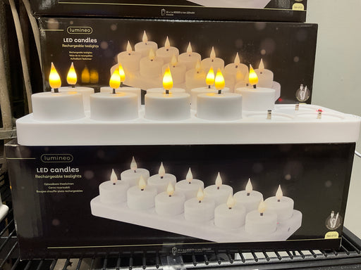 Candle LED Recharge White 4.5x5.2 cm 12 Pack