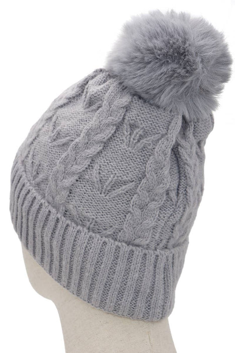 Whisker Coil Knitted Sherpa Fleece Lined Beanie