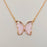 Multicolor Glass Butterfly Pendant Necklace
