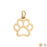 18K Gold PVD Stainless Steel Paw Print Charm