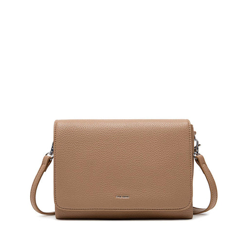Gianna - Recycled Vegan Crossbody Bag - Latte Pebbled