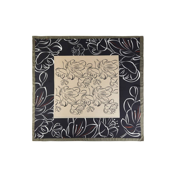 Framed Panel Lily Outline Square Scarf