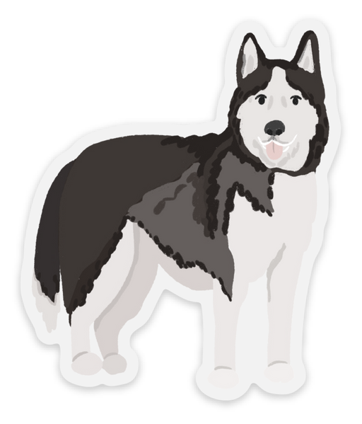 Clear Siberian Husky Dog Sticker 2.52x3in