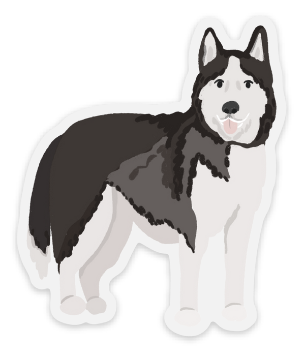 Clear Siberian Husky Dog Sticker 2.52x3in