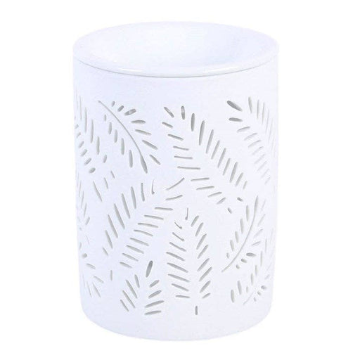 White Leafy Fern Cut Out Oil Burner and Wax Warmer