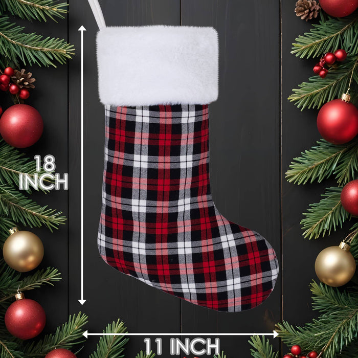 Red Plaid Christmas Stockings