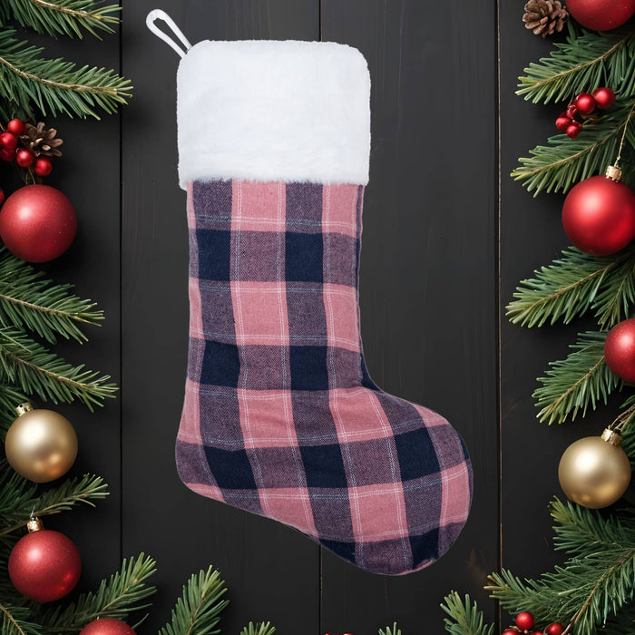 Pink Plaid Christmas Stockings