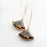 Large Brown Glass Earrings | Long Gold Earrings