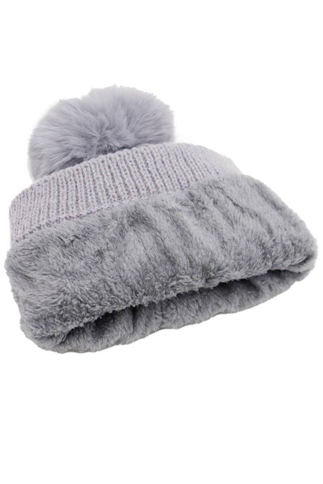 Whisker Coil Knitted Sherpa Fleece Lined Beanie