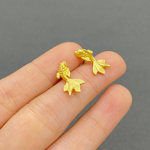 14K Gold Plated Goldfish Ear Studs