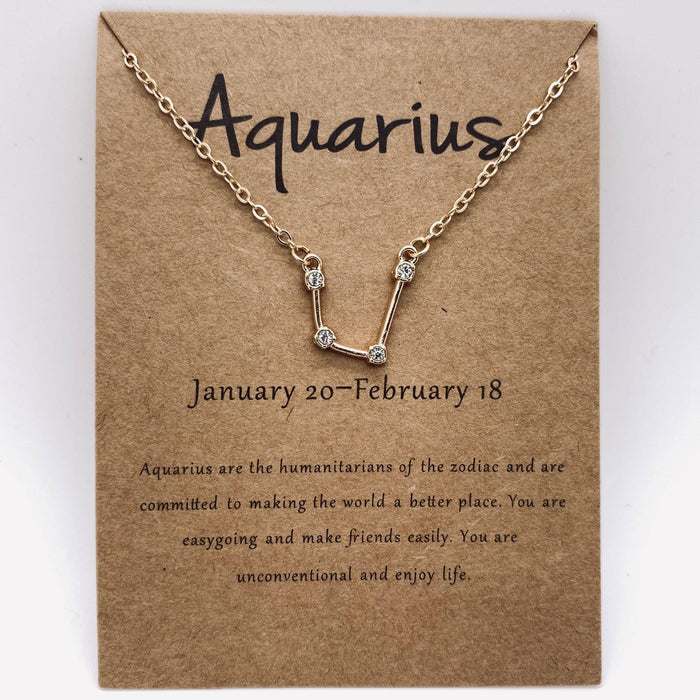 12 Constellations Necklace Inlaid with Rhinestone