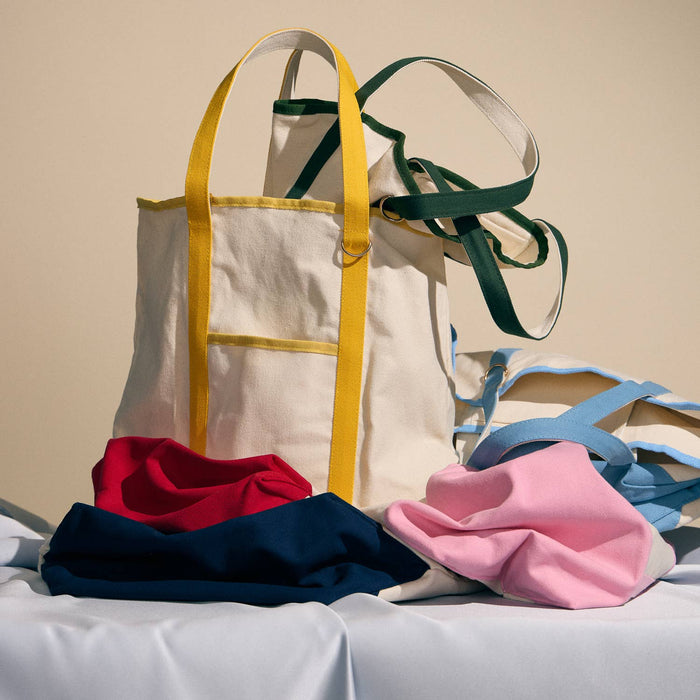Ecofriendly Cotton Canvas Carry Tote with Charm Holder